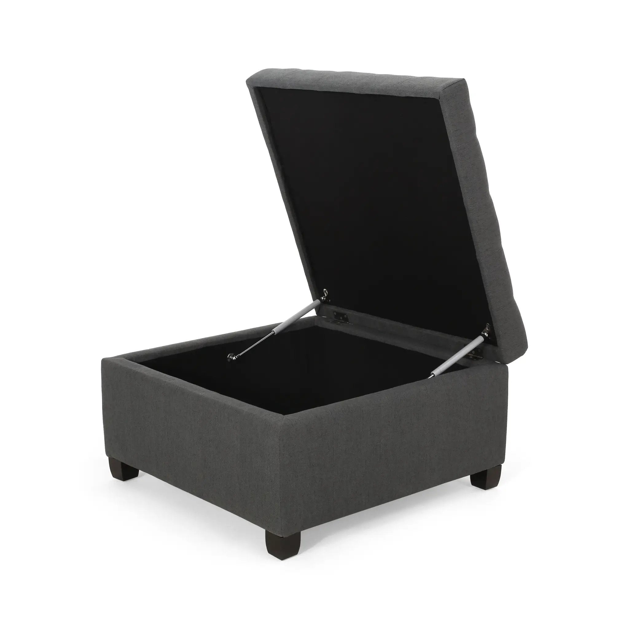 Upholstered Tufted Fabric Storage Ottoman by HouseOfZazla