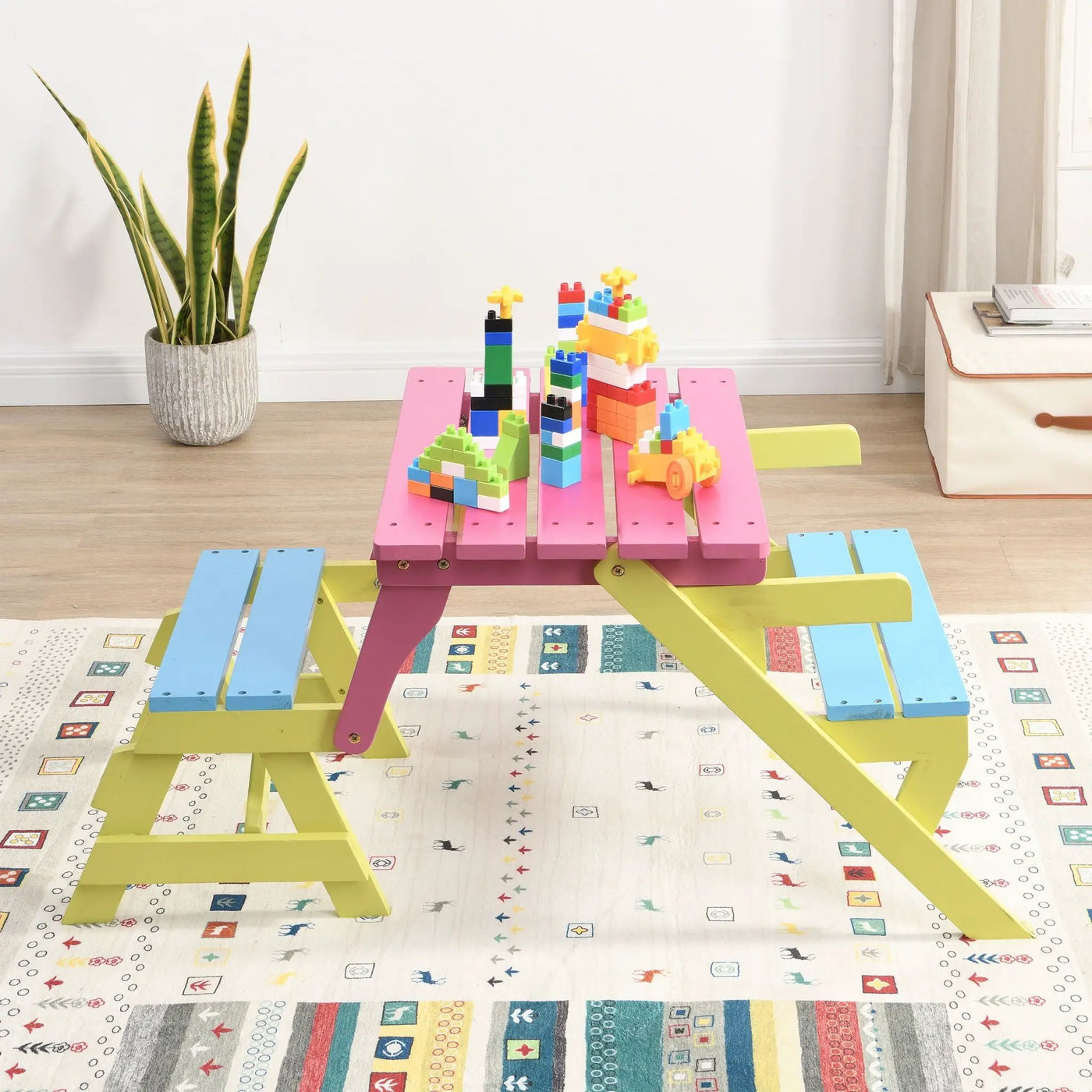 Kids Multi-Functional Arm Chair, Table With 2 Benches All-In-One Set by HouseOfZazla