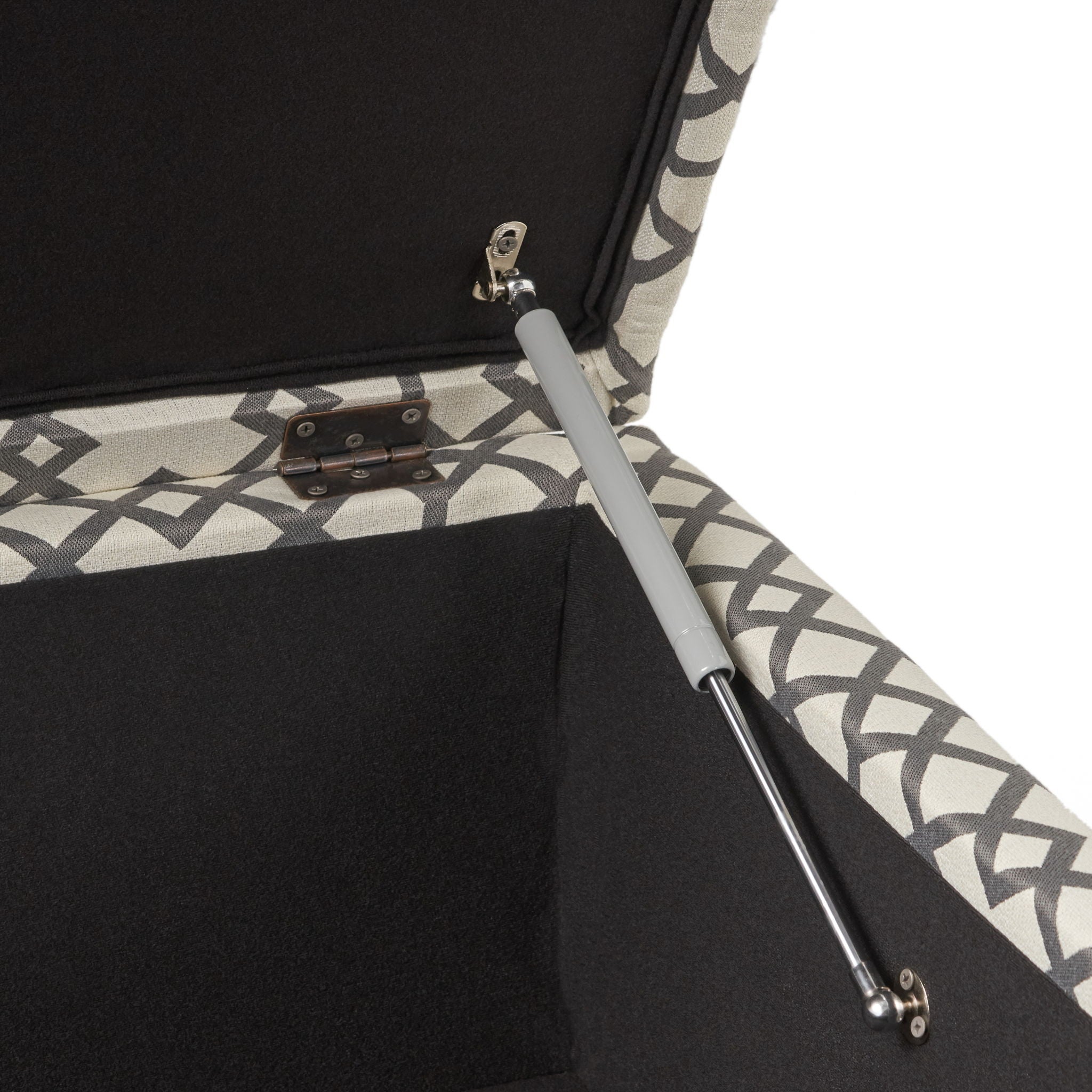Richmond Storage Ottoman with Unique Pattern and Ample Storage - Gray by HouseOfZazla