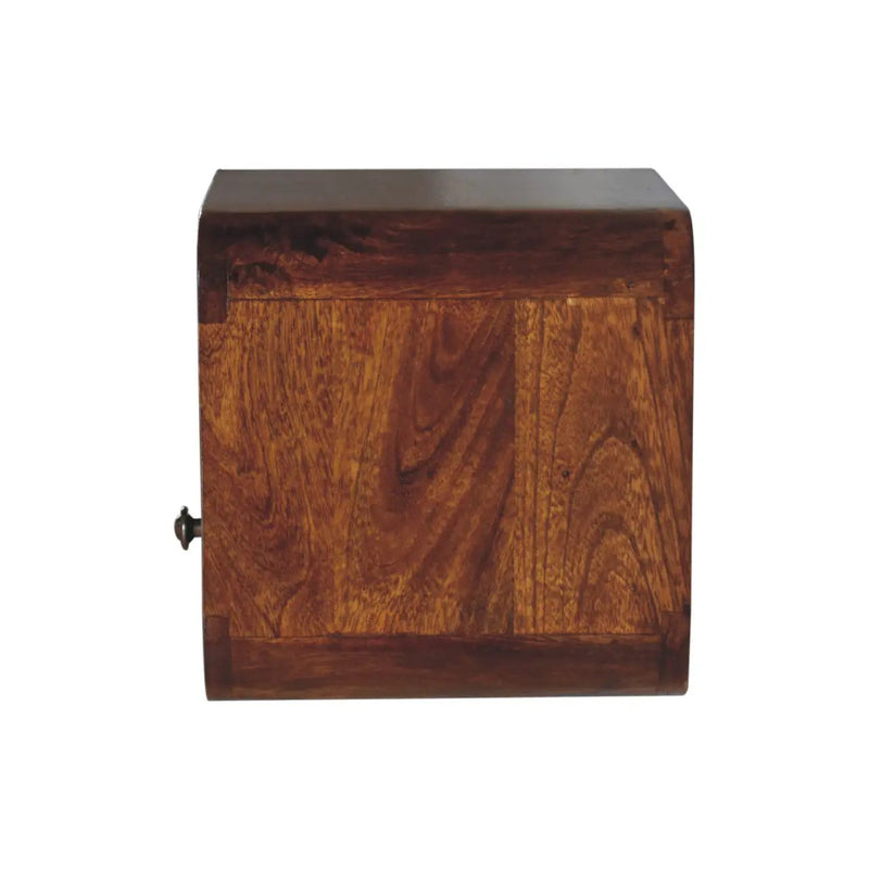 Extra Mini Wall-Mounted Curved Chestnut Nightstand by HouseOfZazla