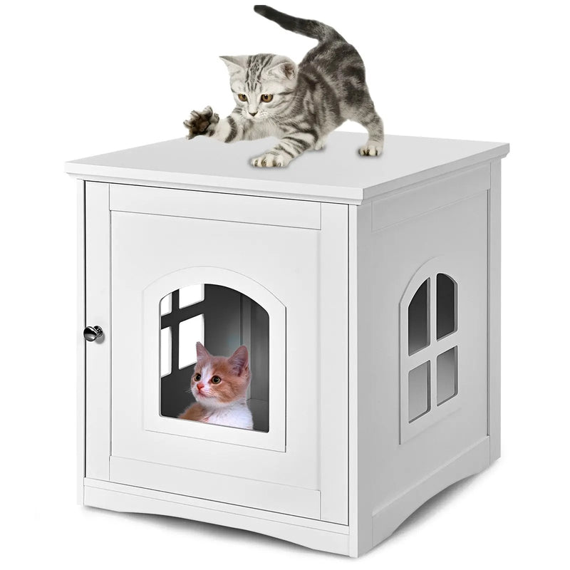 Side Table Nightstand Decorative Cat House by DirectDeals