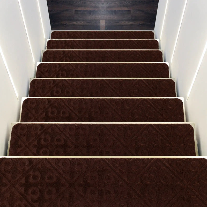 15Pcs Indoor Non-Slip Stair Carpet Mats for Wooden Steps by DirectDeals