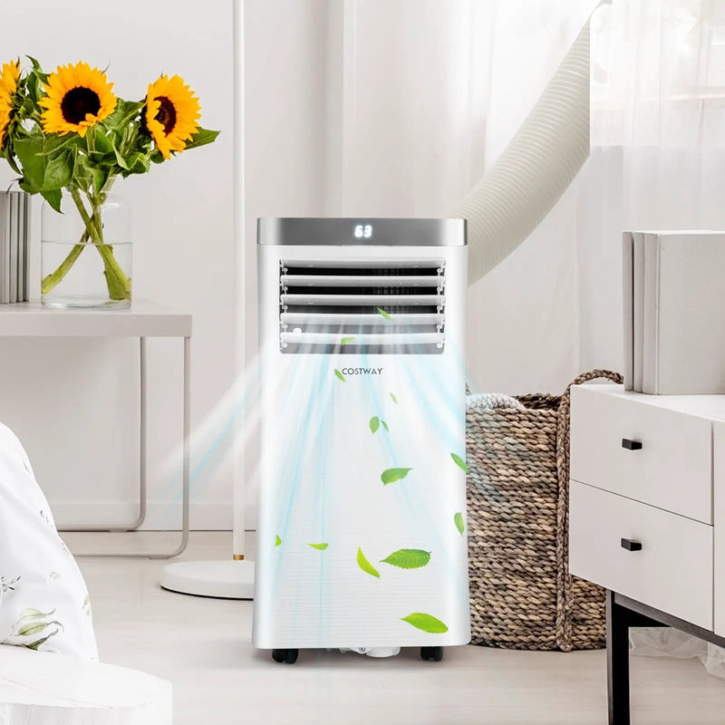 8000 BTU 3-in-1 Portable Air Conditioner with Remote Control-White by DirectDeals