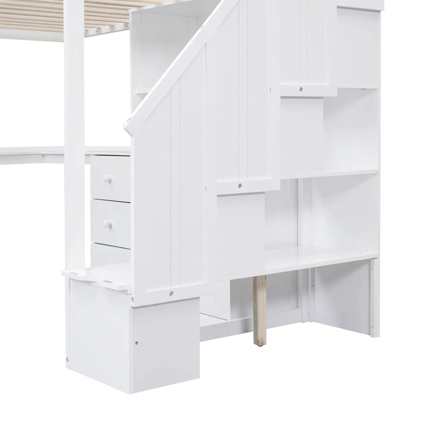 Loft Bed With L Shaped Desk, Drawers, Cabinet, And Storage Staircase by HouseOfZazla