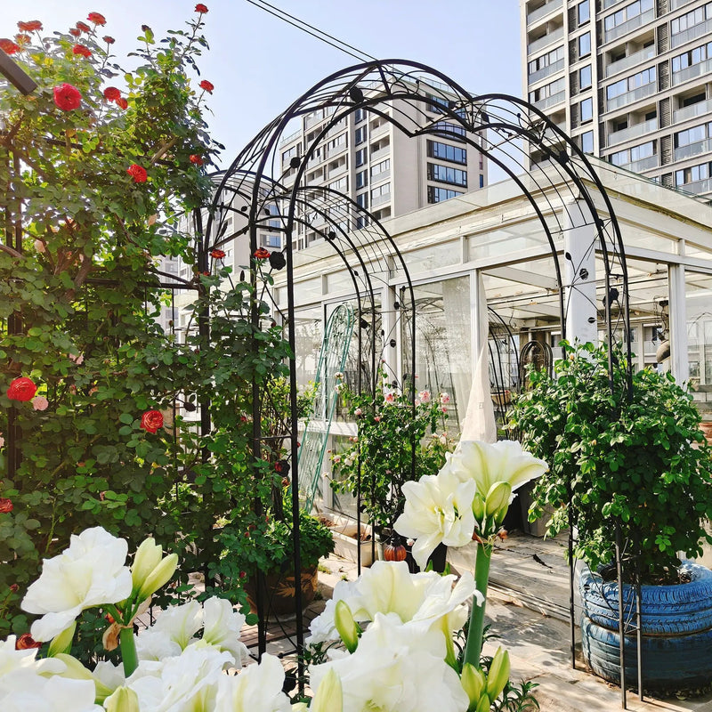 Metal Garden Arch Assemble Freely With 8 Styles Garden Arbor Trellis Climbing Plants Support Rose Arch by Unique Piece Furniture