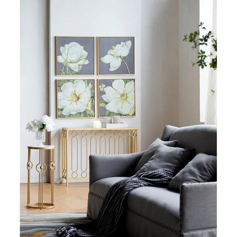 Botanical Wall Art Prints, Home Decor For Living Room Dining Room Bedroom Hallway (Set of 4) - Gray by HouseOfZazla