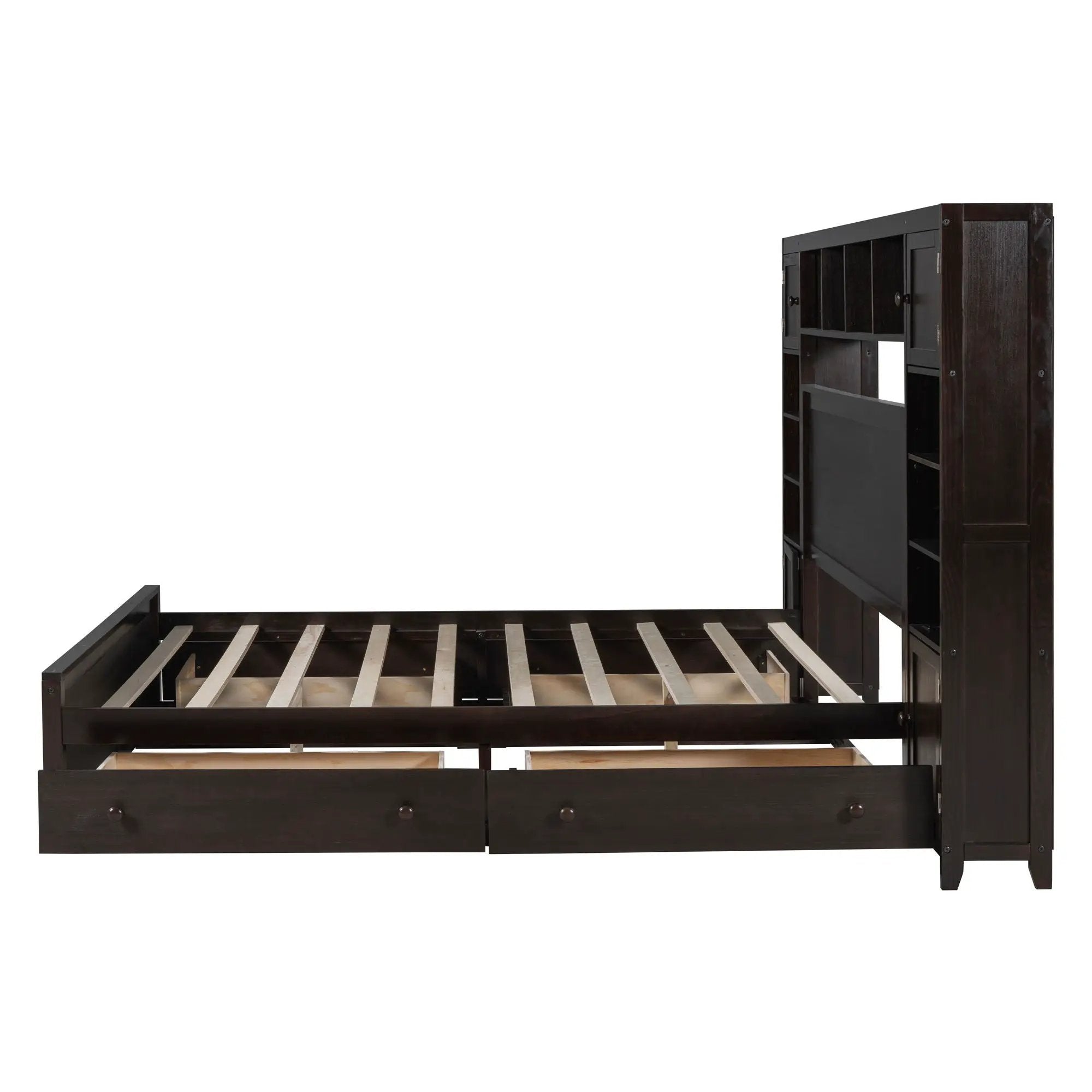Bed With All In One Cabinet, Shelf And Sockets by Unique Piece Furniture