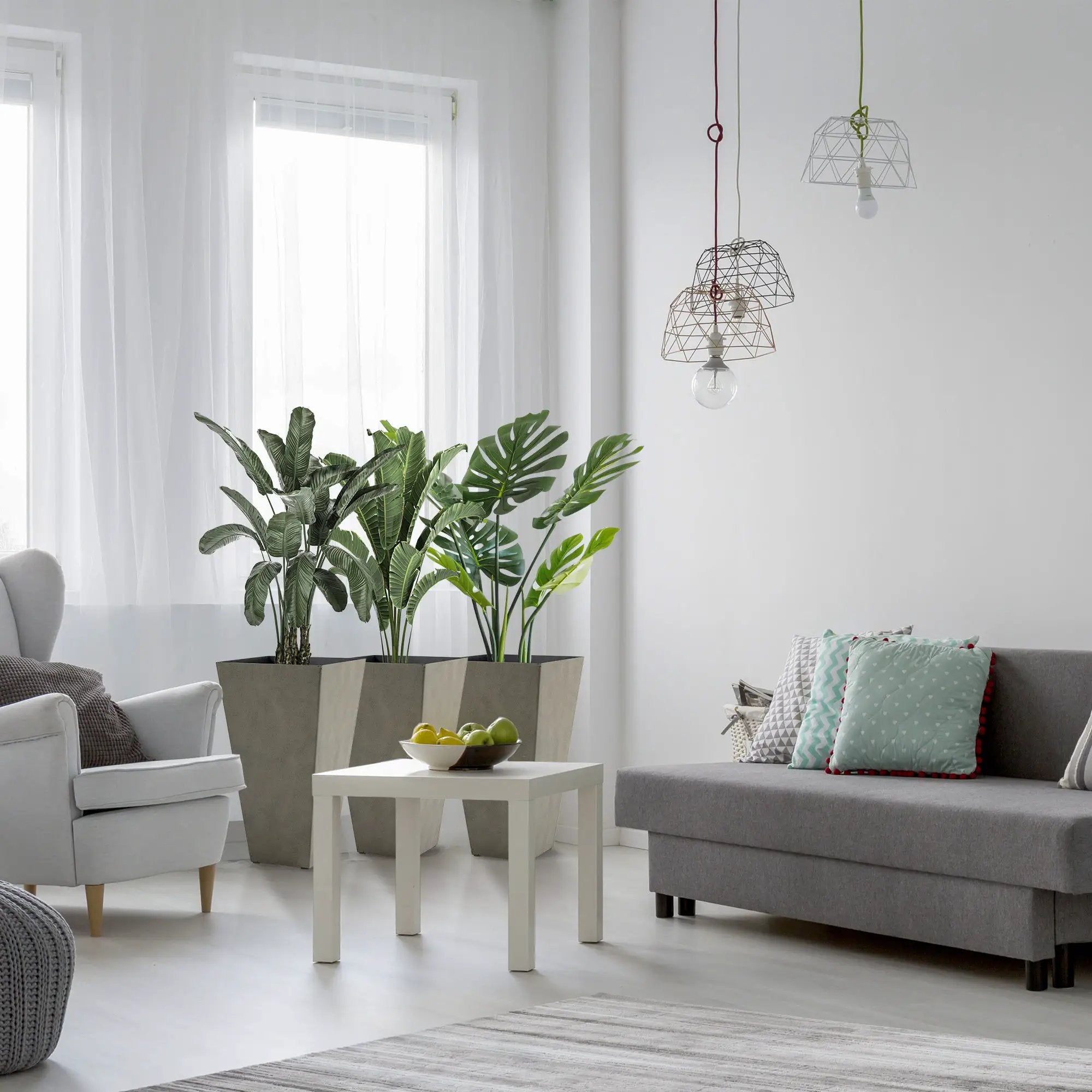 Outsunny Set of 3 Tall Planters with Drainage Hole, Gray by HouseOfZazla