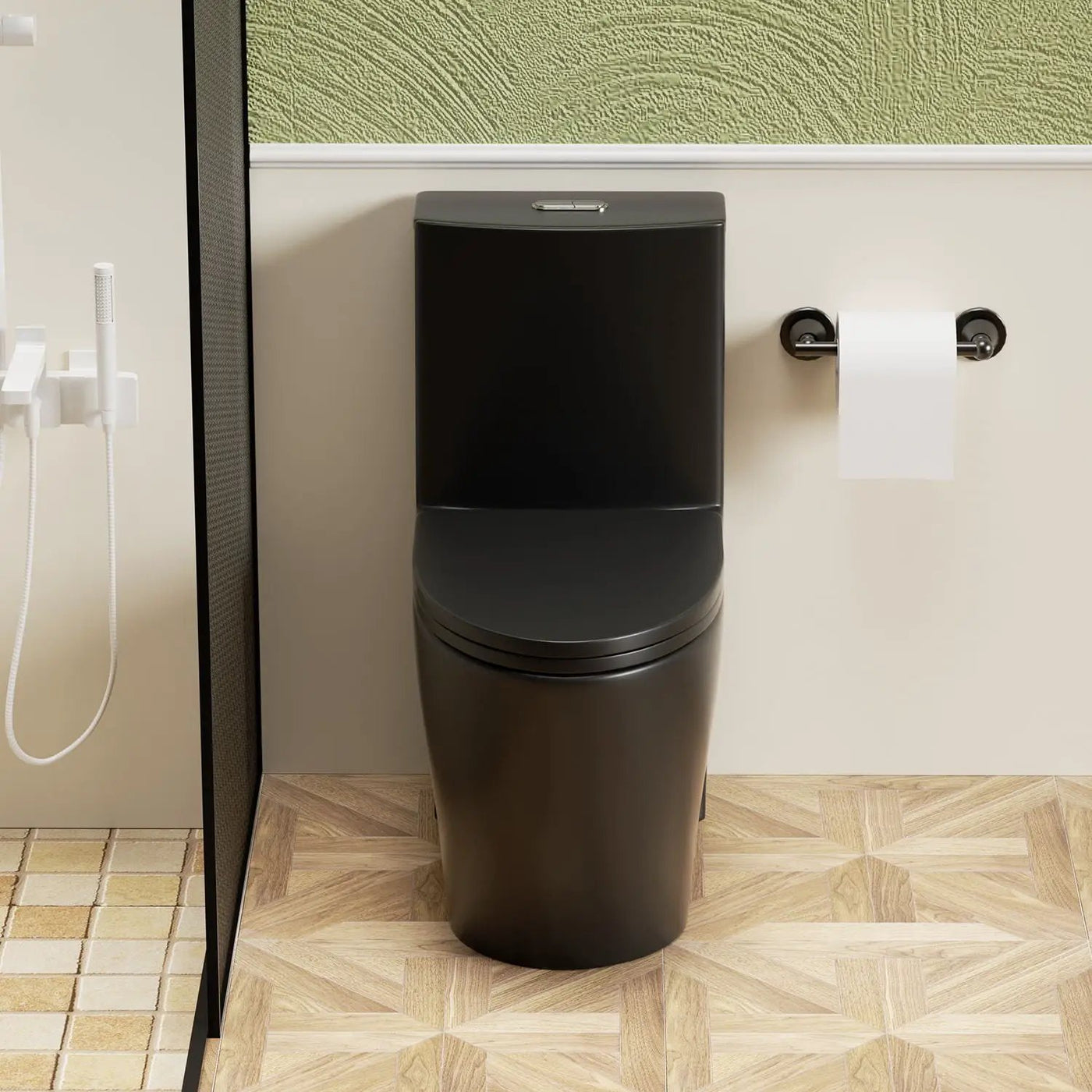 1 Piece Toilet With Tornado Flush, Dual Flush, And ADA Height Comfort Chair by HouseOfZazla