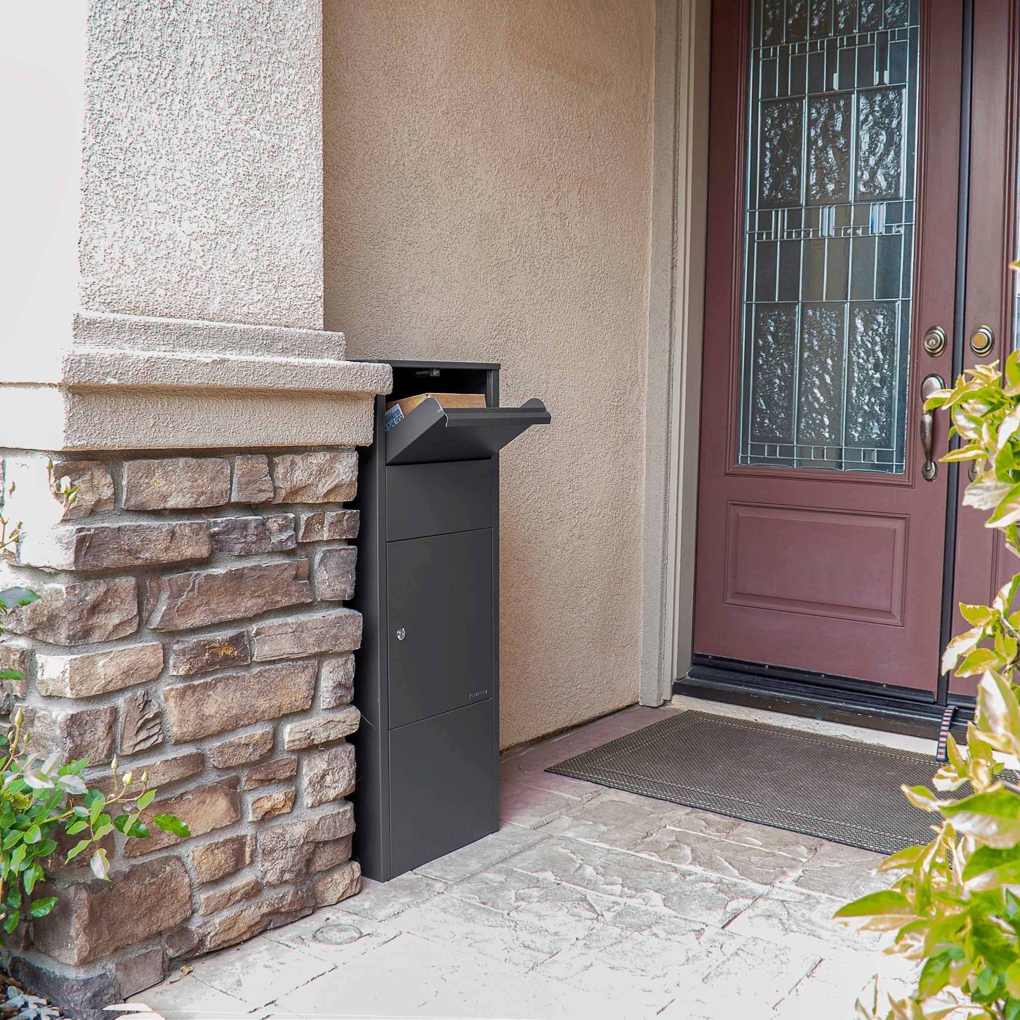 Steel Large Single Compartment Locking Parcel Drop Box With Keyed Access - Gray by HouseOfZazla
