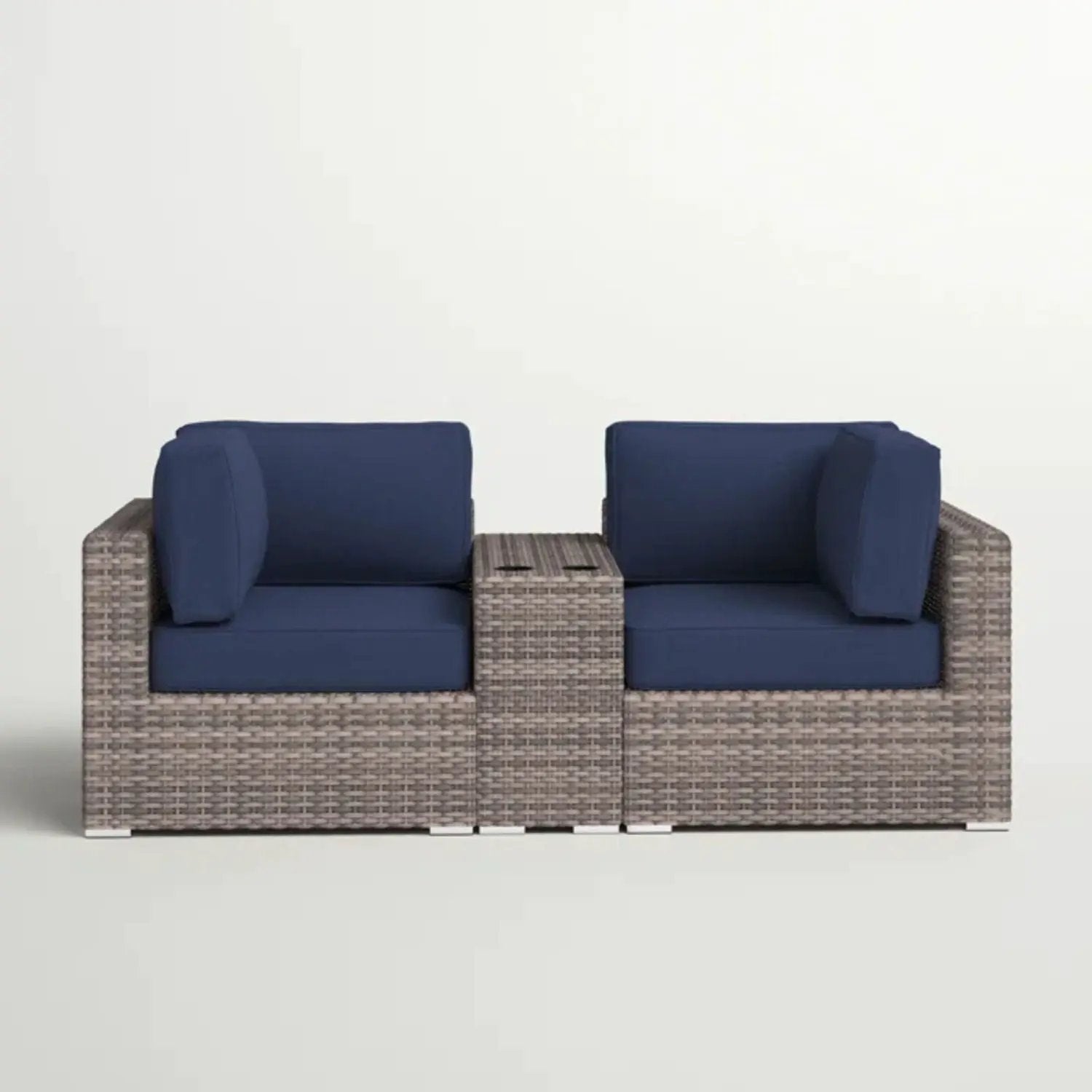 Outdoor Seating Group With Cushions 2 Person - Gray by Unique Piece Furniture