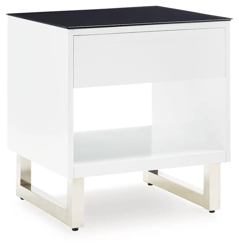 Gardoni - Rectangular End Table - White / Black by Unique Piece Furniture
