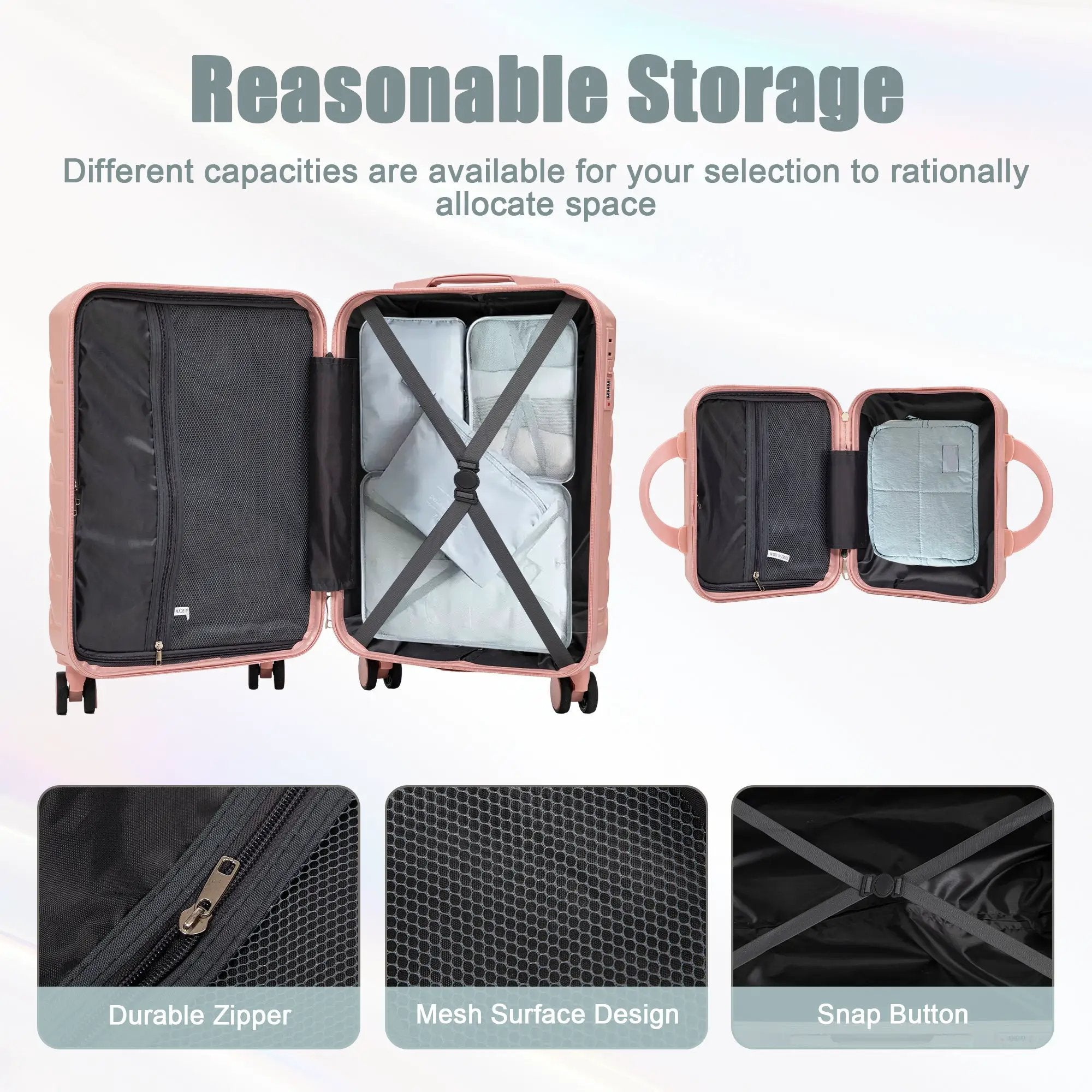 2-Piece ABS Spinner Wheel Luggage Set with Combination Lock by HouseOfZazla