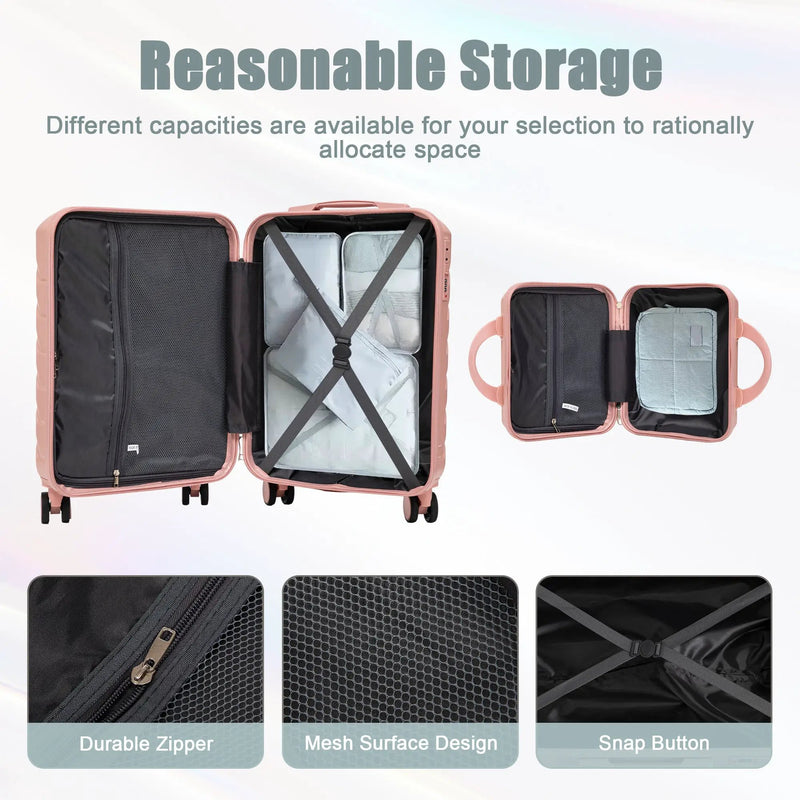 2-Piece ABS Spinner Wheel Luggage Set with Combination Lock by HouseOfZazla