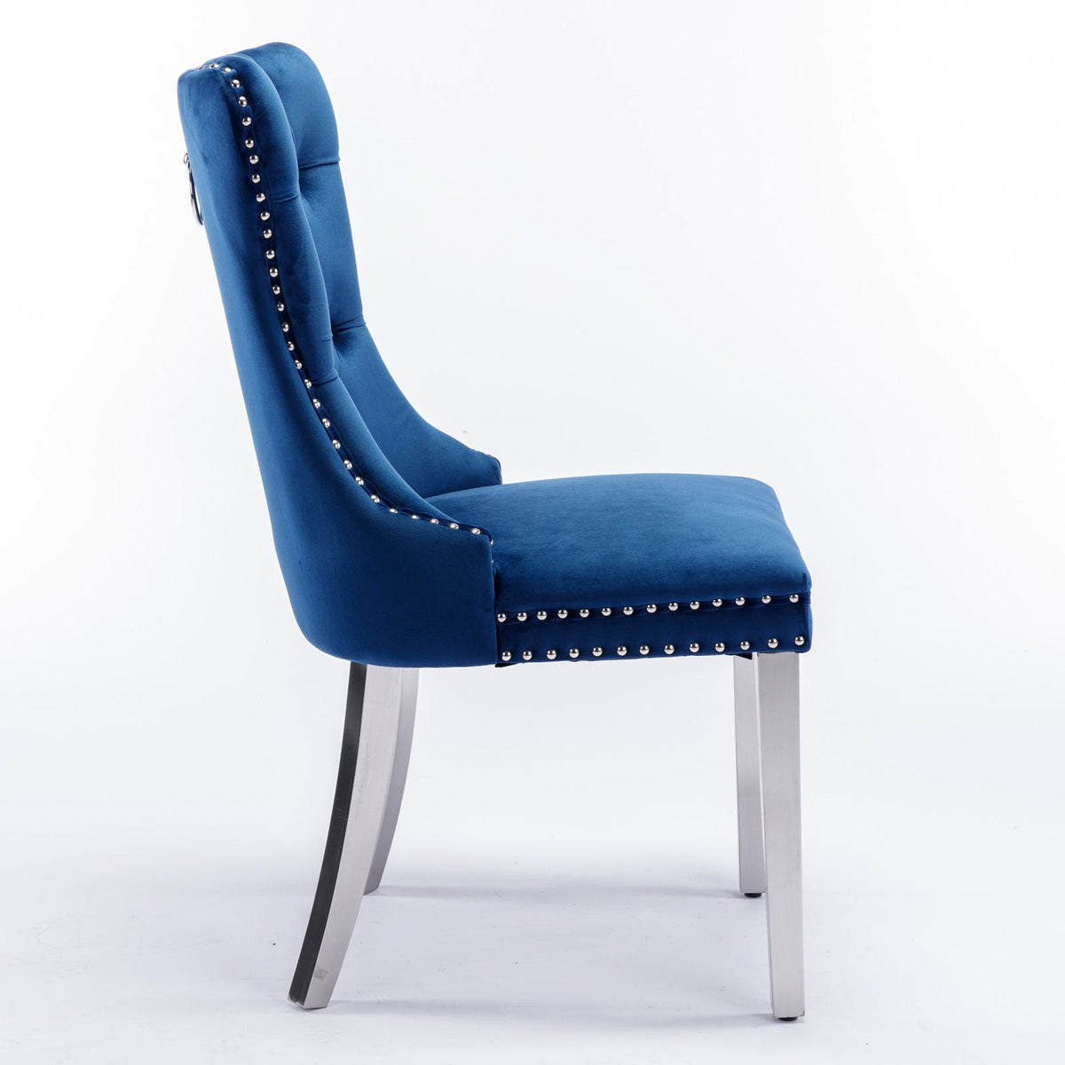 Contemporary Upholstered Dining Chair Set with Nailhead Trim - Multiple Colors, photo 7 of 24