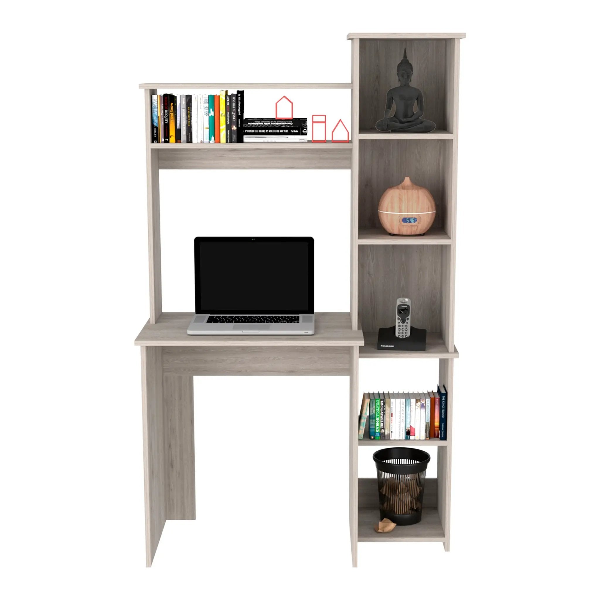 Versalles Writing Desk, Two Superior Shelves, Five Cubbies - Light by HouseOfZazla