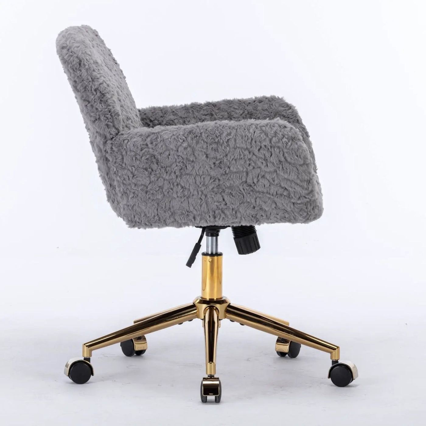 Office Chair, Artificial Rabbit Hair Home Office Chair With Metal Base, Adjustable Desk Chair Swivel Office Chair, Vanity Chair by HouseOfZazla