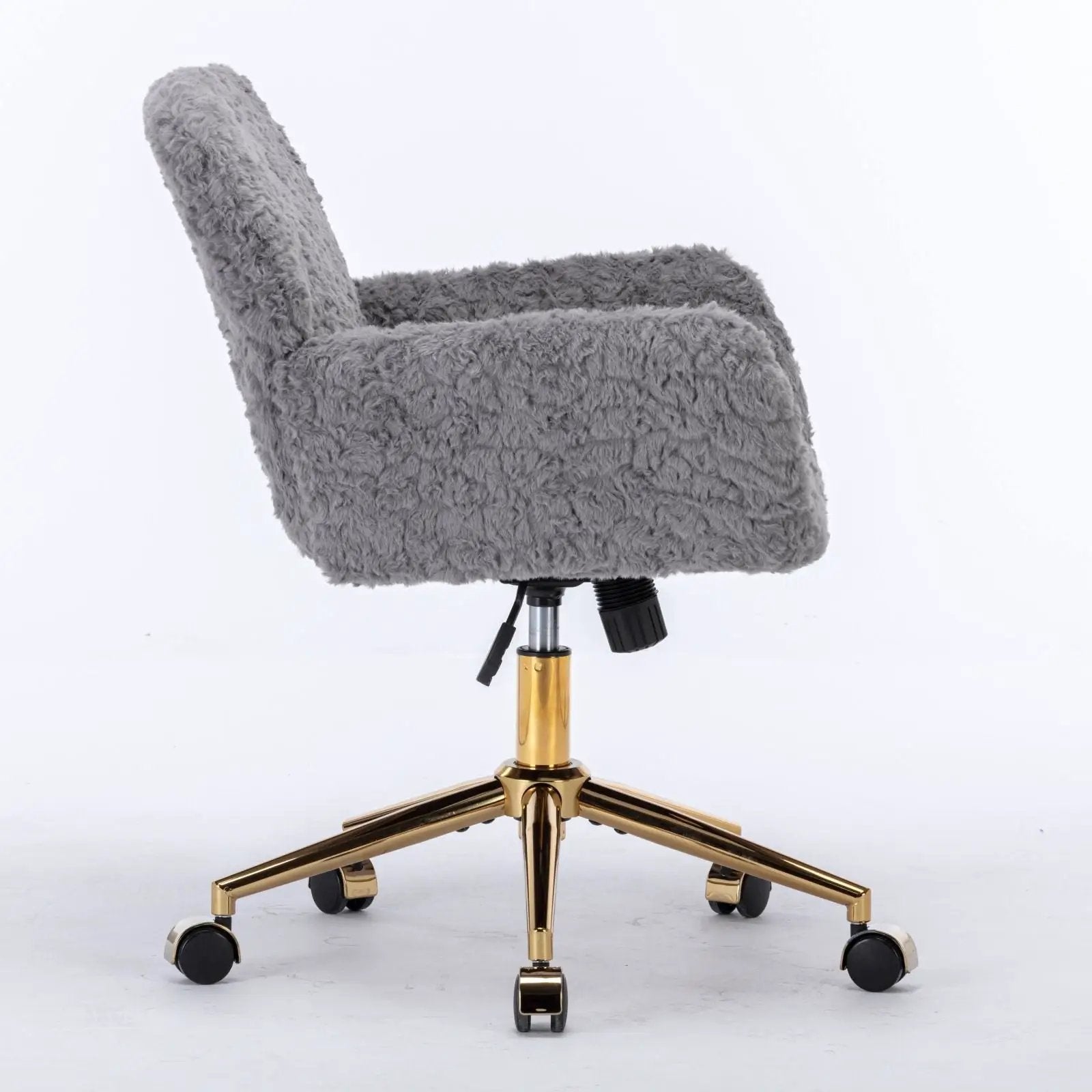 Office Chair, Artificial Rabbit Hair Home Office Chair With Metal Base, Adjustable Desk Chair Swivel Office Chair, Vanity Chair by Unique Piece Furniture