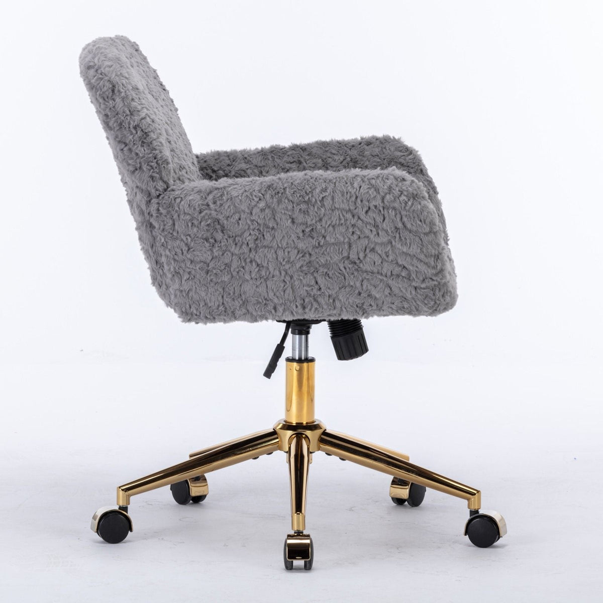 Artificial Rabbit Hair Office Chair with Metal Base - Swivel, Adjustable Height, photo 8 of 40