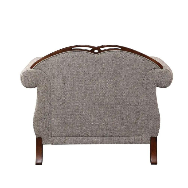 Miyeon - Chair With Pillow - Fabric & Cherry by Unique Piece Furniture