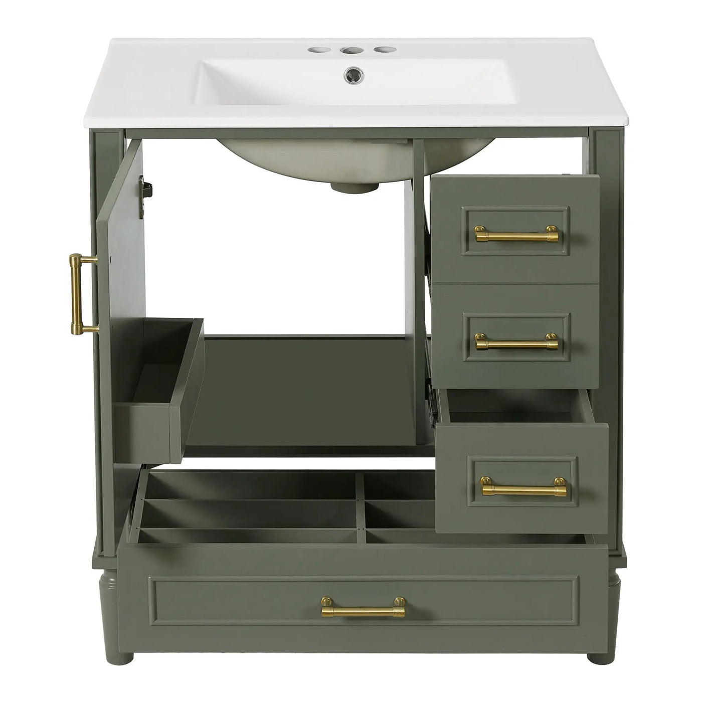 Traditional Bathroom Vanity Set With Soft Close Doors by HouseOfZazla