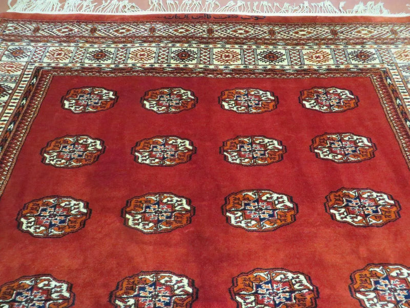 7' X 9' Vintage Handmade Bokhara Turkoman Pakistan Wool Rug Carpet Nice by Jewel Rugs