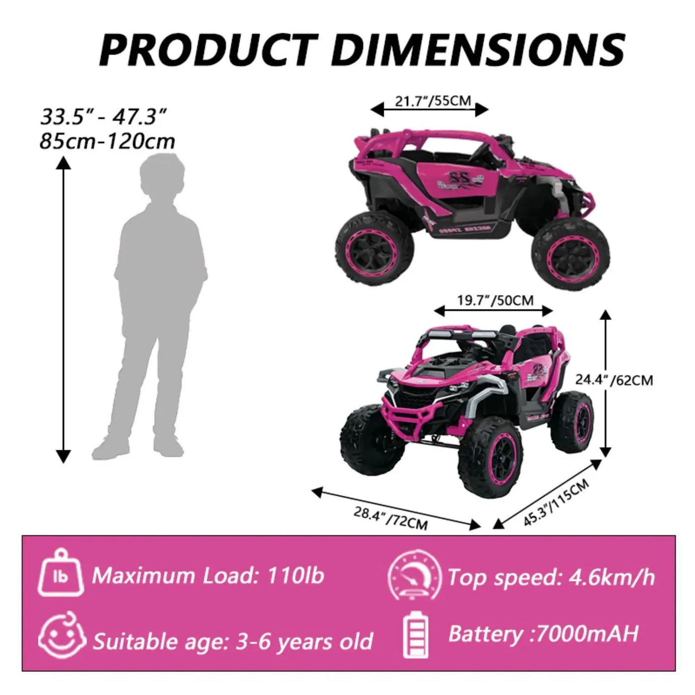 Ride On Kids Electric Truck With Remote Control, Front & Rear Suspension by HouseOfZazla