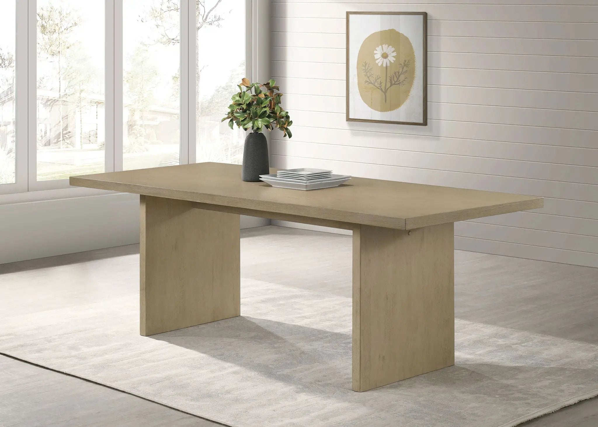 Decker 82-inch Rectangular Wood Dining Table Natural Oak by Unique Piece Furniture