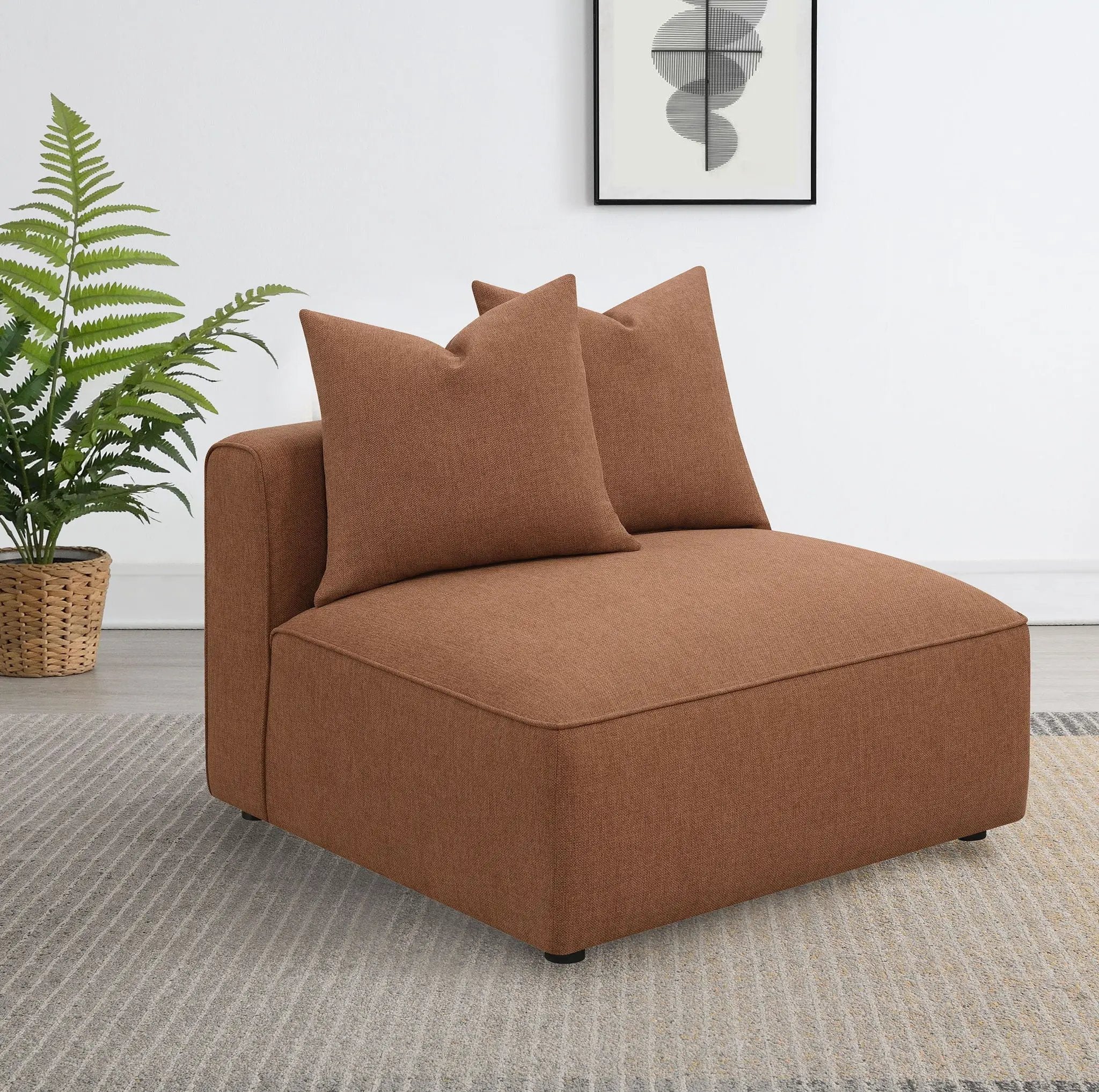 Jennifer Upholstered Armless Chair Terracotta by Unique Piece Furniture