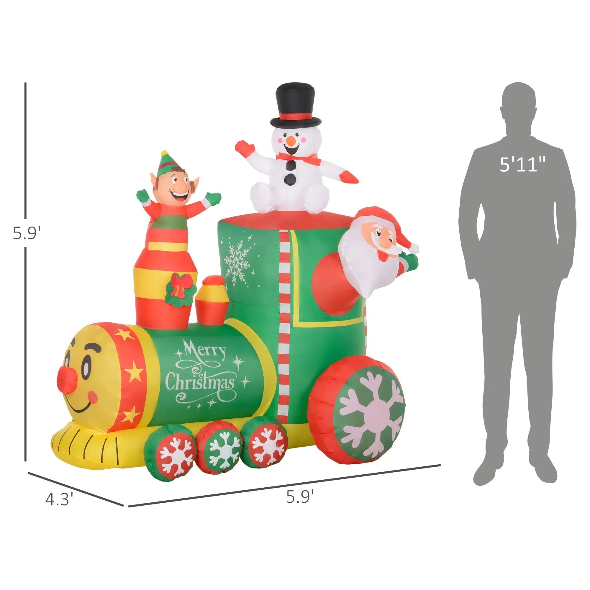 Outsunny 5.9' Christmas Inflatables Train by HouseOfZazla