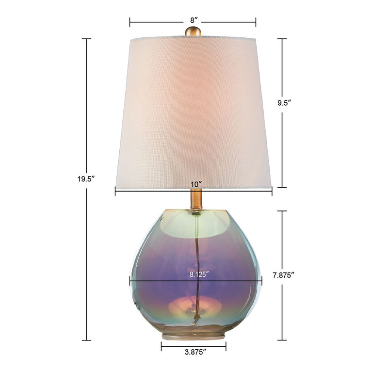Iridescent Glass Table Lamp by HouseOfZazla