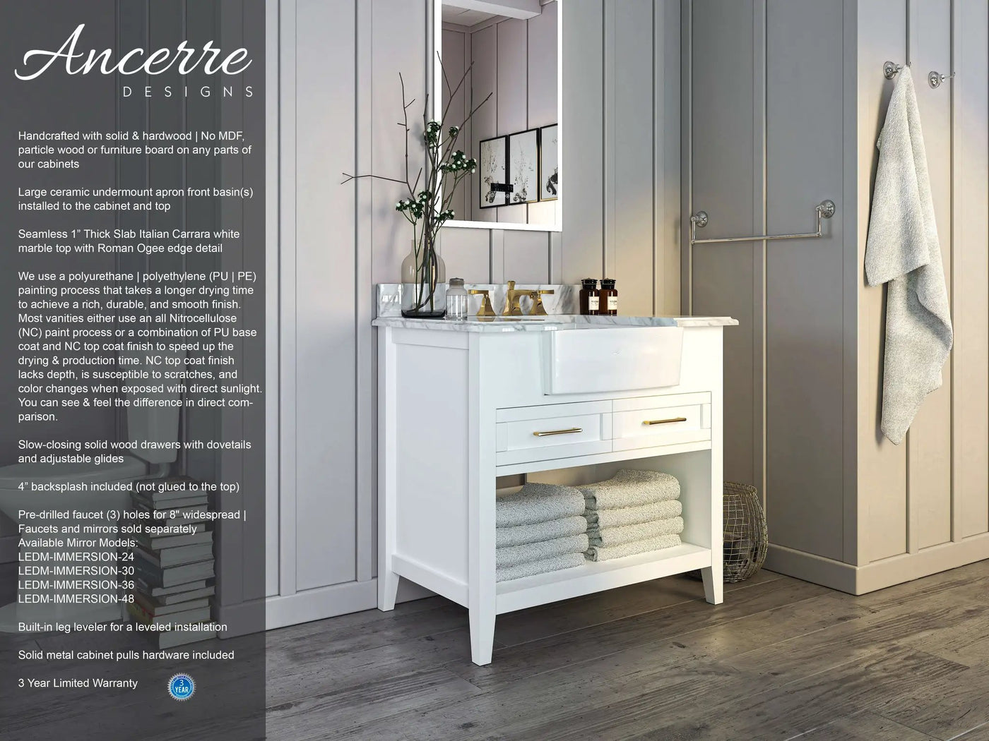 Hayley 36" Bath Vanity Set by Ancerre Designs