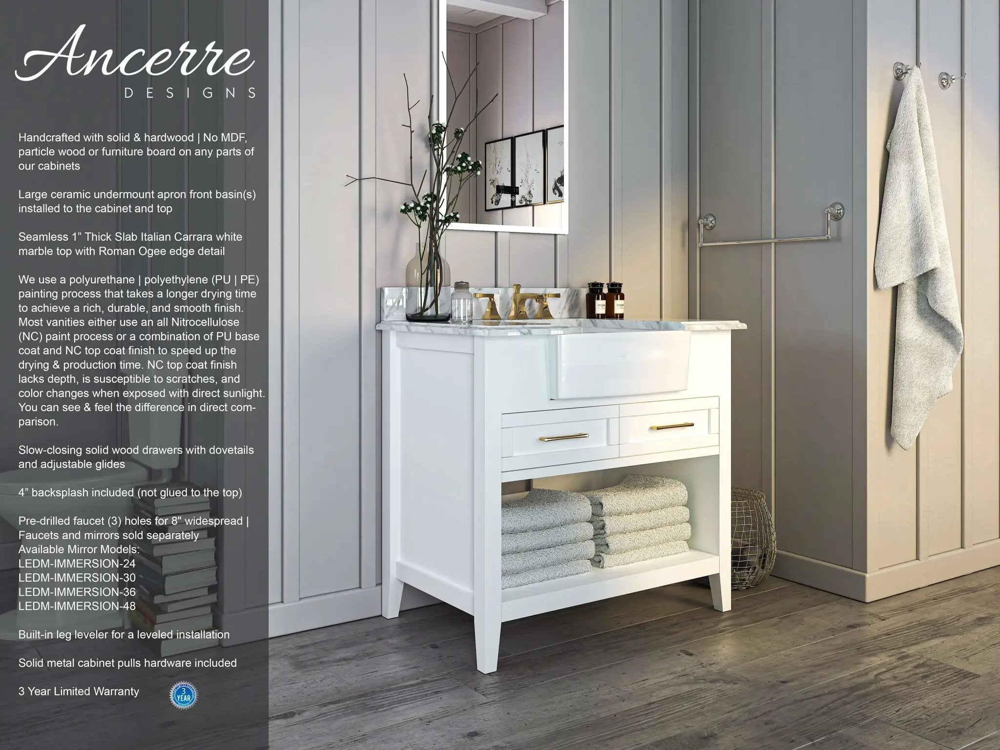 Hayley 36" Bath Vanity Set by Ancerre Designs
