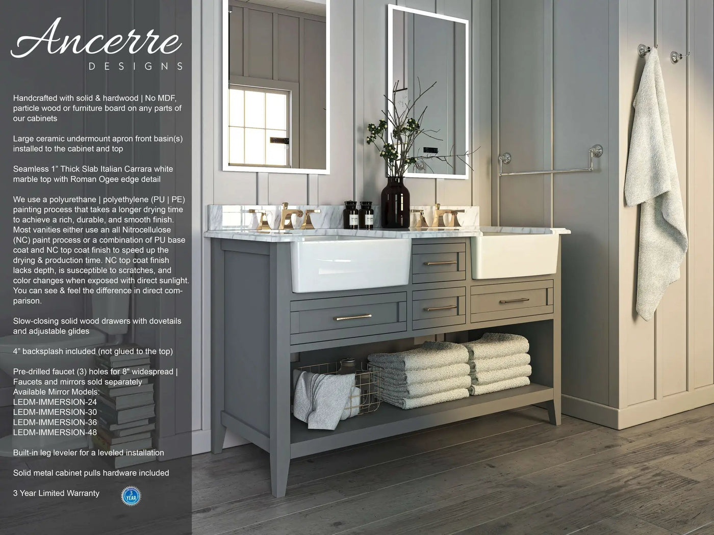 Hayley 60" Bath Vanity Set by Ancerre Designs