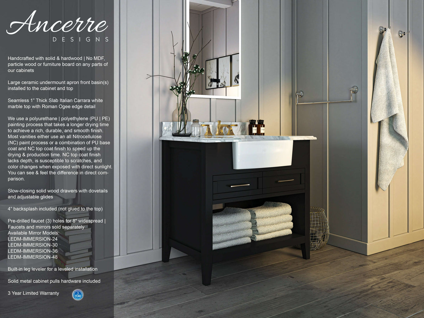 Hayley 36" Bath Vanity Set by Ancerre Designs