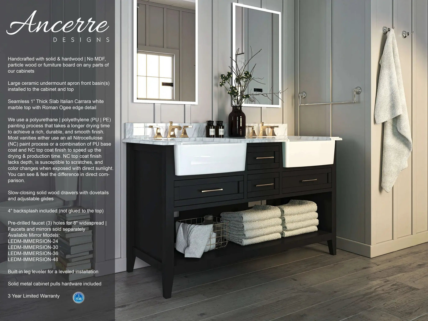 Hayley 60" Bath Vanity Set by Ancerre Designs