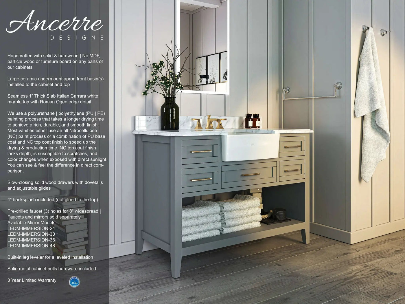 Hayley 48" Bath Vanity Set by Ancerre Designs