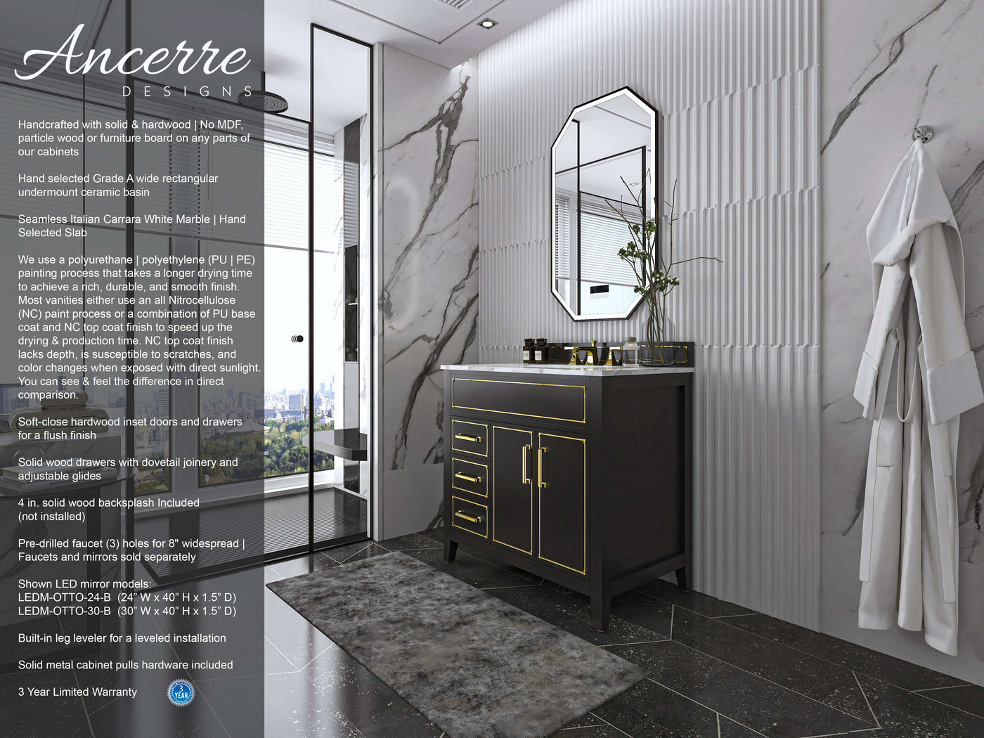 Aspen 36" Bath Vanity Set by Ancerre Designs
