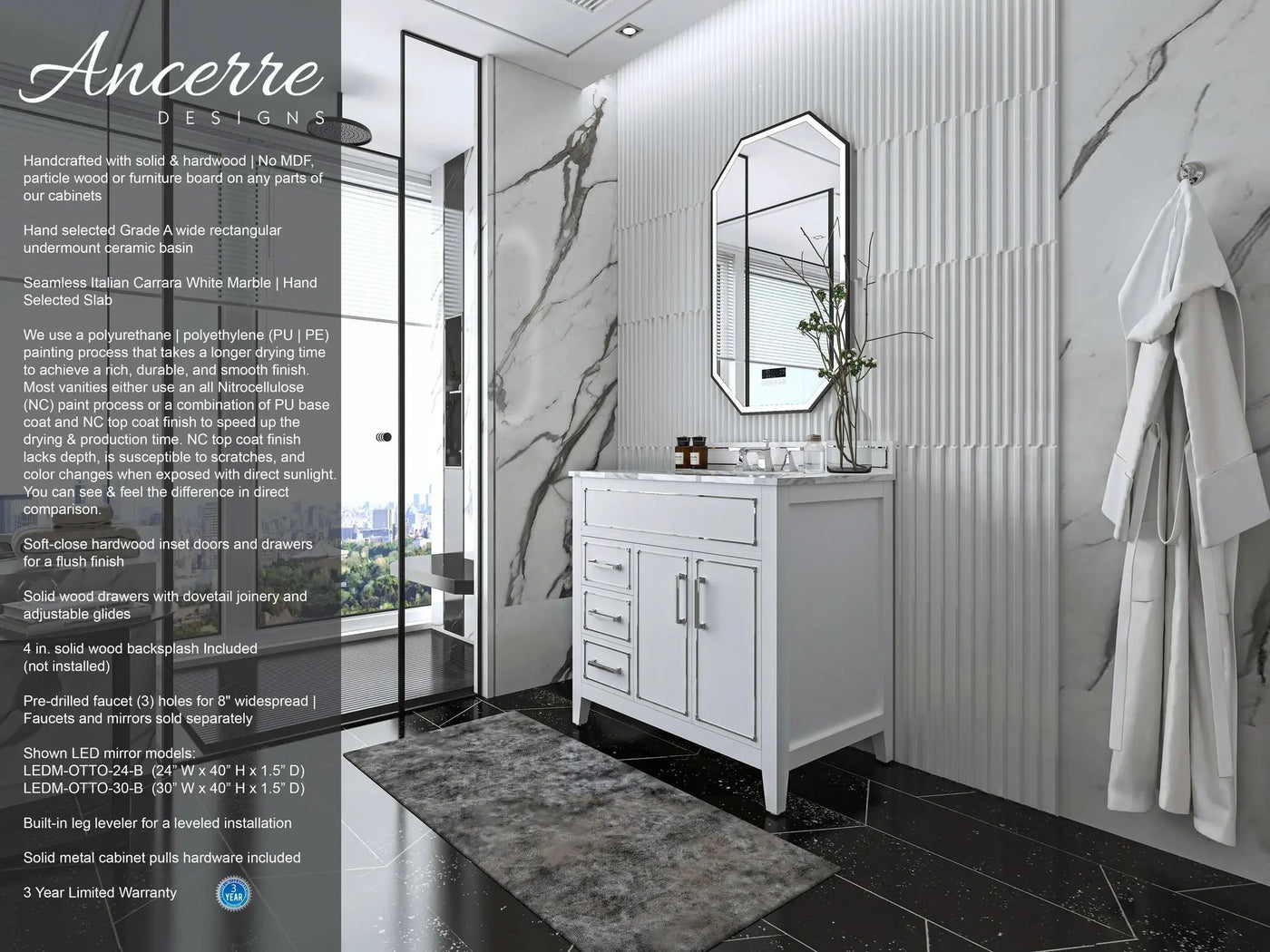 Aspen 36" Bath Vanity Set by Ancerre Designs