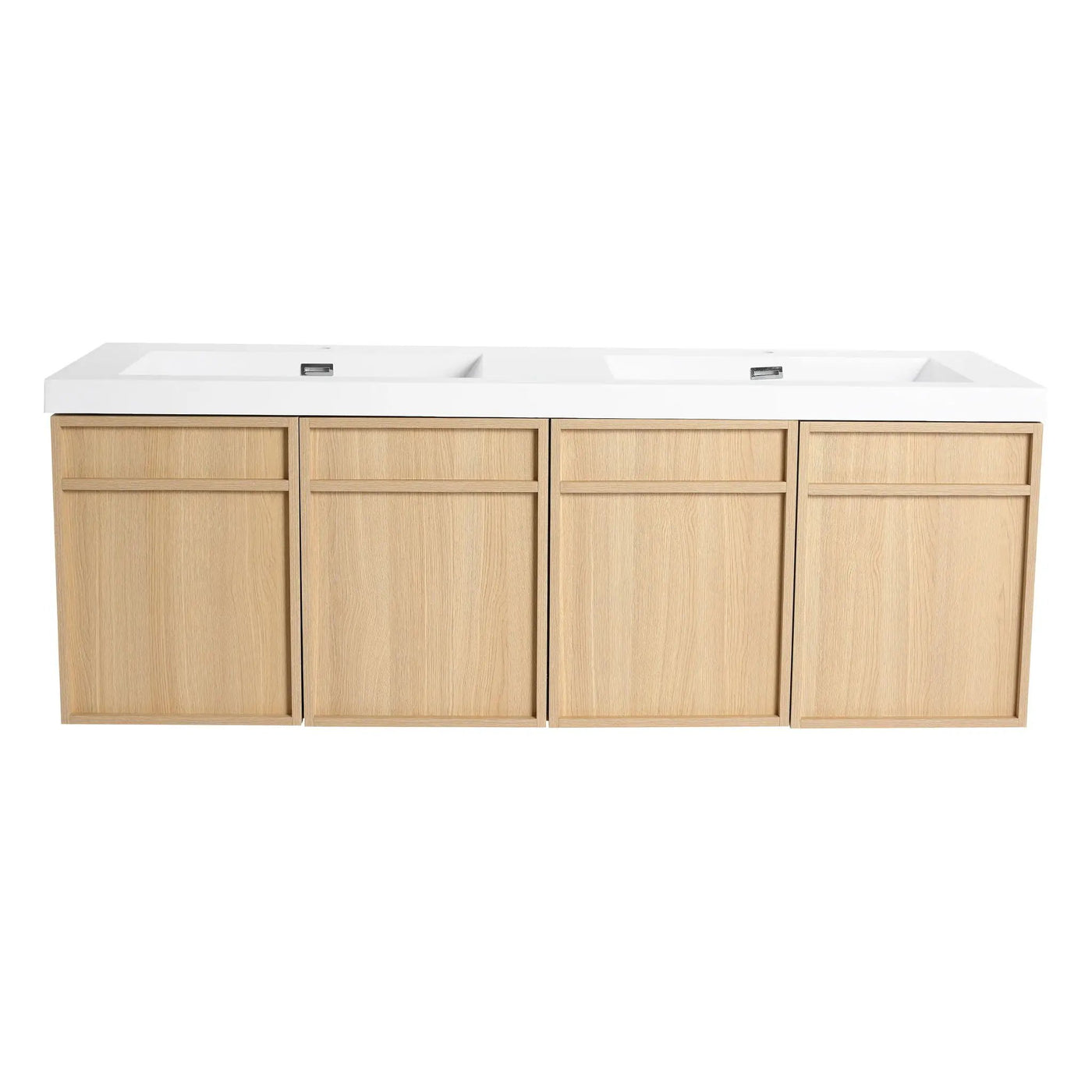 Wall-Mounted Bathroom Vanity With Resin Sink And Soft Closing Doors by HouseOfZazla
