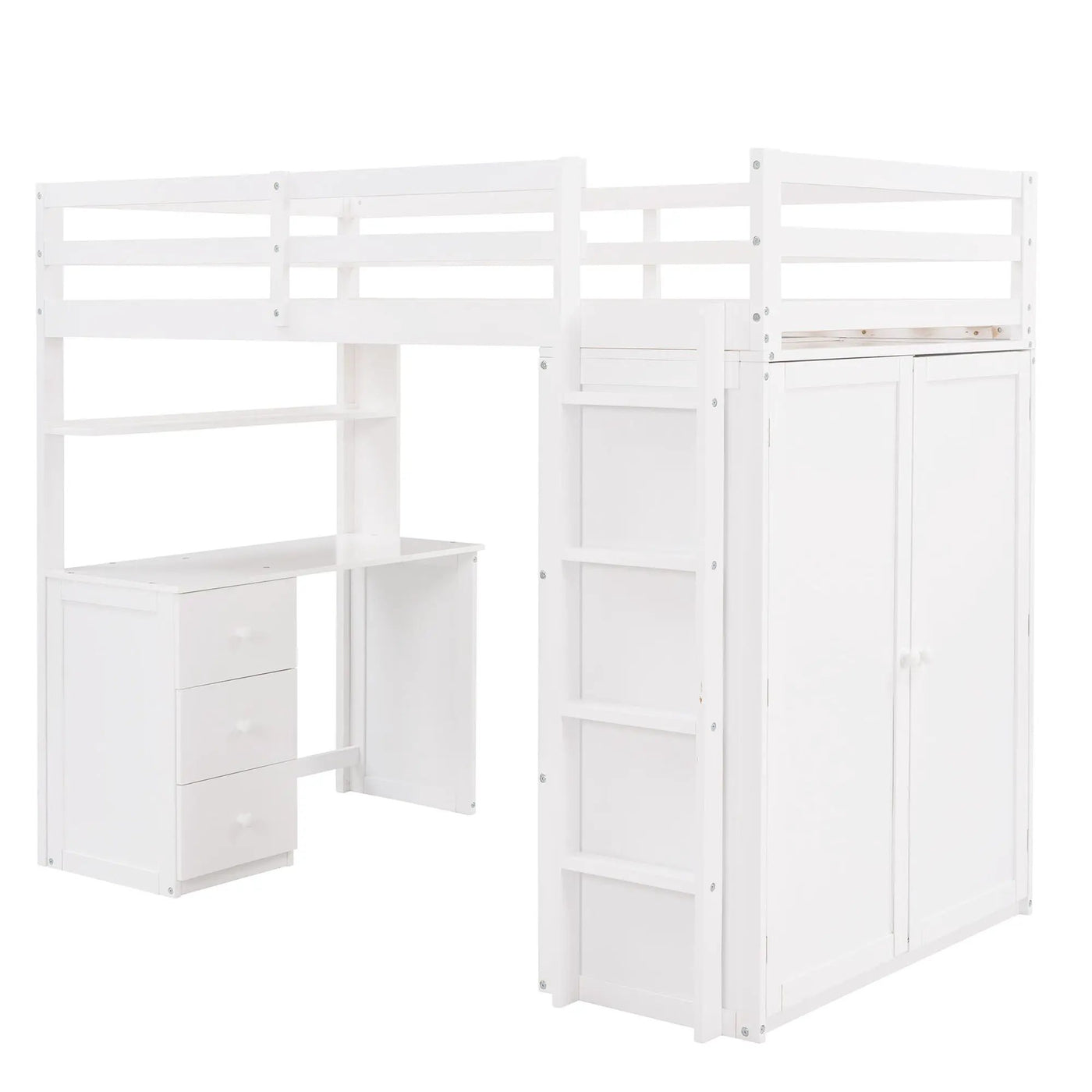 Loft Bed With Drawers, Desk, And Wardrobe by Unique Piece Furniture
