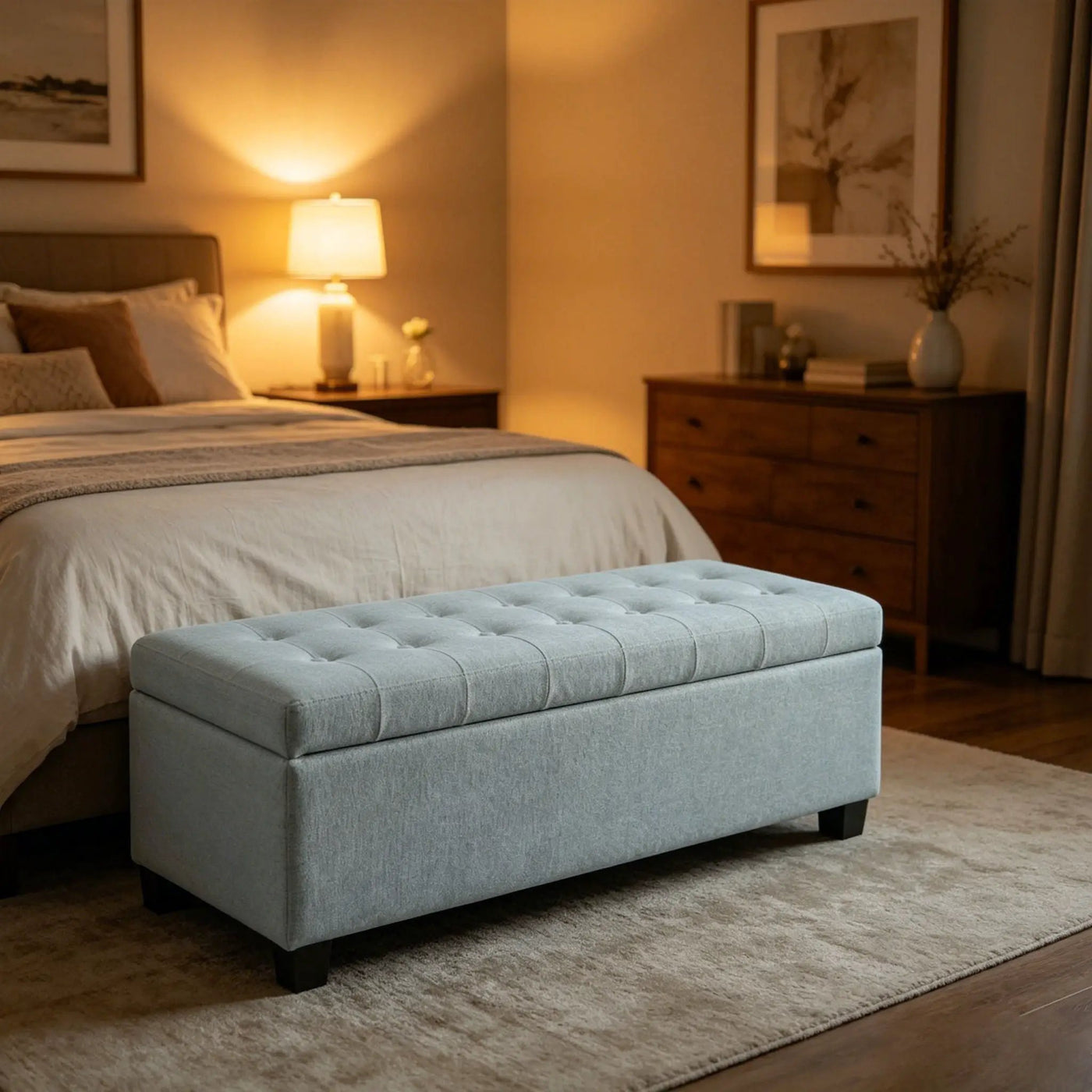 Elegant Tufted Storage Ottoman Bench by HouseOfZazla