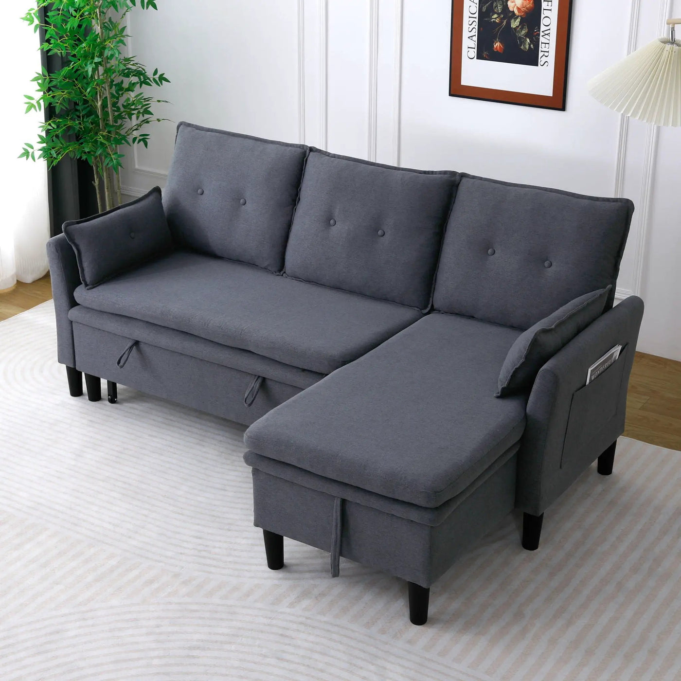 L-Shaped Reversible Chaise Sectional Sofa With Storage by HouseOfZazla