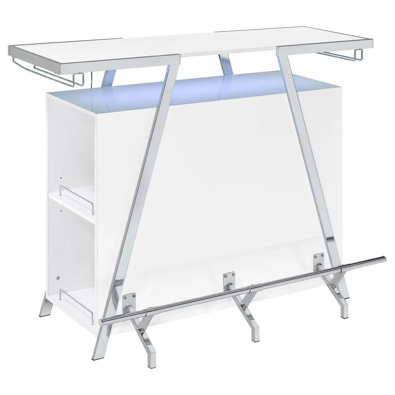 Araceli Freestanding LED Home Bar Cabinet White High Gloss by Unique Piece Furniture