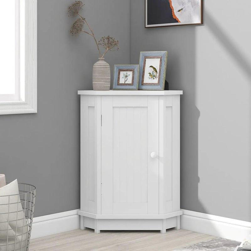 Bathroom Cabinet Triangle Corner Storage Cabinet With Adjustable Shelf Modern Style by Unique Piece Furniture
