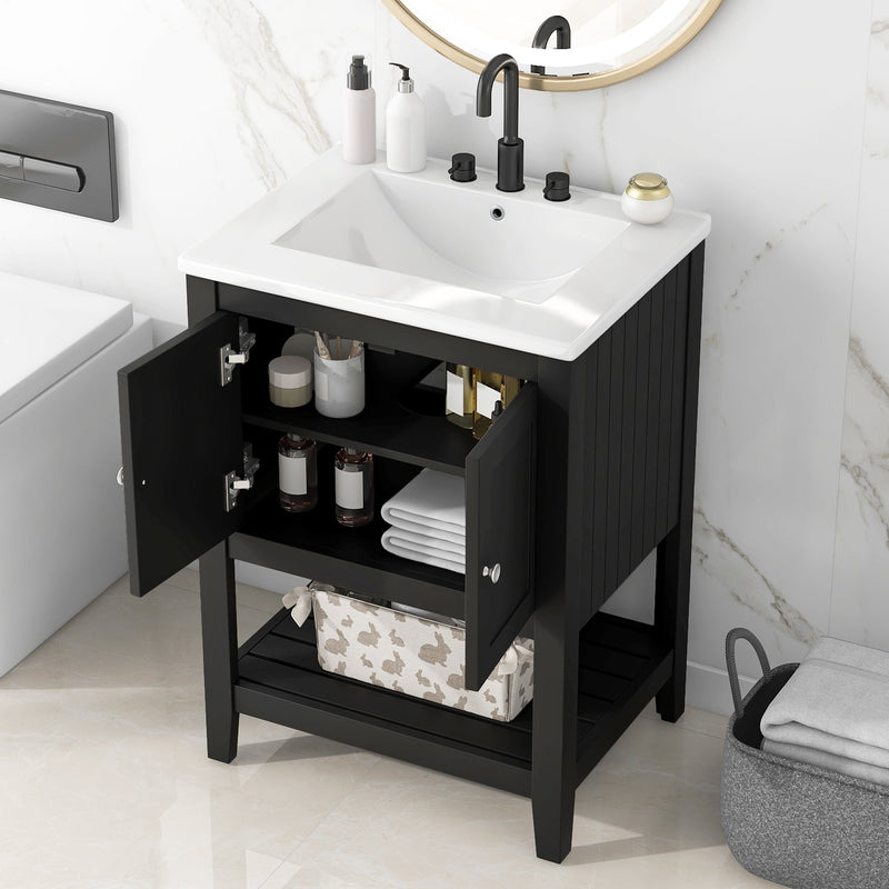 24" Black Bathroom Vanity by HouseOfZazla