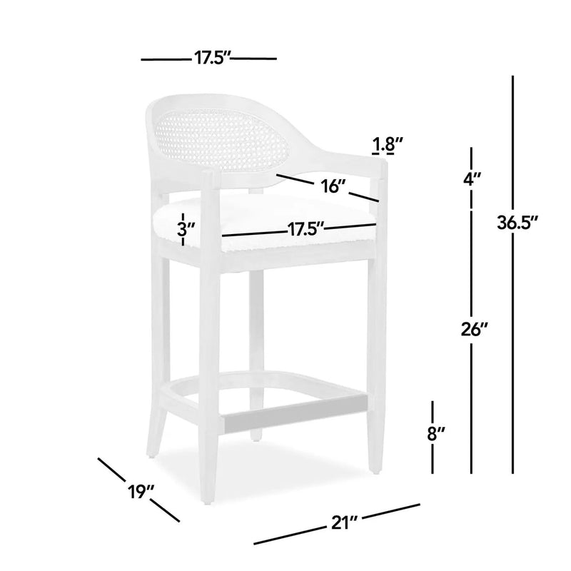 Americana Mid-Century Modern 26" Cane Back Counter Stool by HouseOfZazla