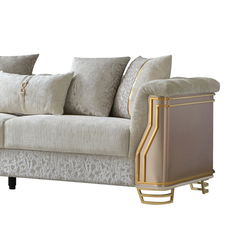 Chateau - Sofa - Cream / Brown by HouseOfZazla