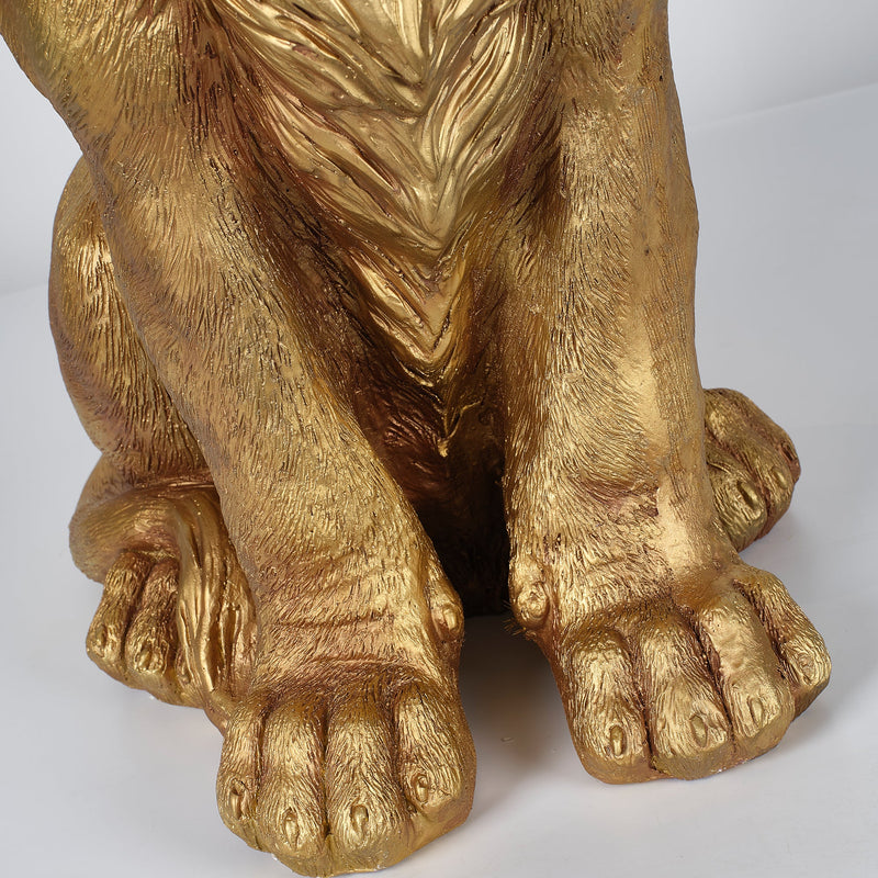 24" Outdoor Lion Statue with Weather Resistant Magnesium Oxide - Shiny, photo 2 of 10