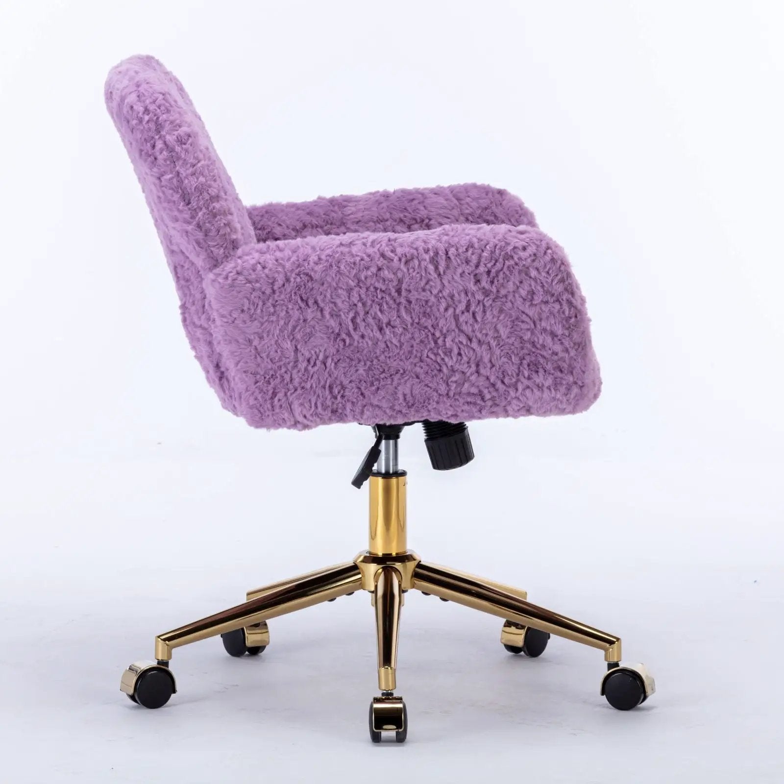 Office Chair, Artificial Rabbit Hair Home Office Chair With Metal Base, Adjustable Desk Chair Swivel Office Chair, Vanity Chair by Unique Piece Furniture